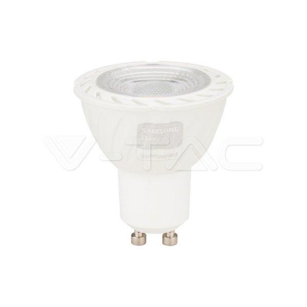 6W LED spot izzó SAMSUNG chippel műanyag, SMD lencsével, 3000K, GU10 (V-TAC)