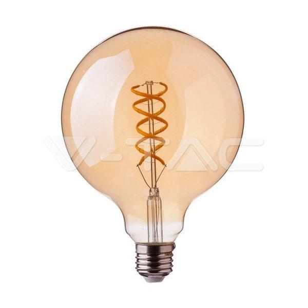 LED izzó 5W Filament E27 G95 borostyán szín 1800K (V-TAC)