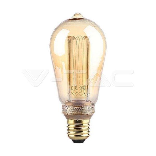 LED izzó 4W Filament E27 ST64 borostyán szín Art 2200K (V-TAC)