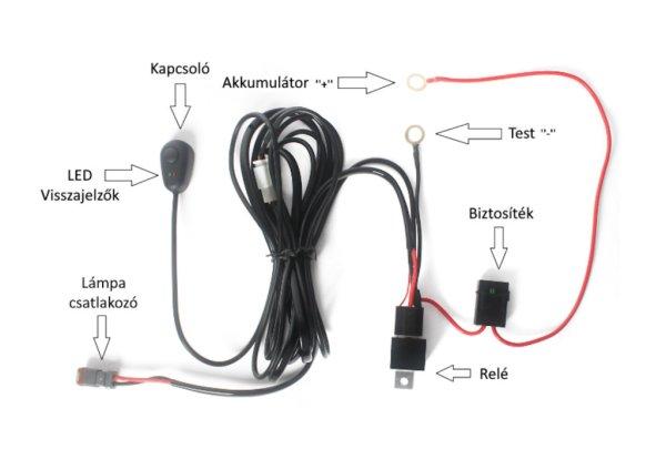 Komplett vezetékköteg fényhídhoz / munkalámpához 12V