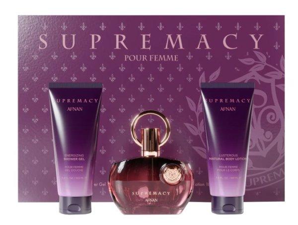 Afnan Supremacy Purple - EDP 100 ml + tusfürdő 100 ml +
hidratáló testápoló 100 ml