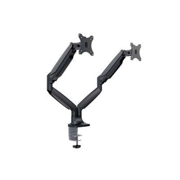 MULTIBRACKETS 2 karos asztali konzol, M Deskmount Gas Spring Dual Black
(15-30", max.VESA: 100x100 mm, 9 kg)