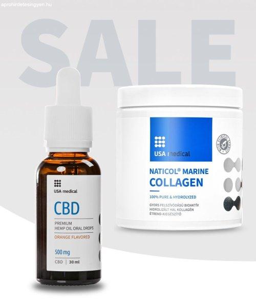 CBD Olaj 500 mg + Naticol® hal kollagén Por