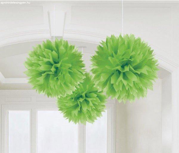 Zöld Kiwi Green függő pom pom dekoráció 3 db-os