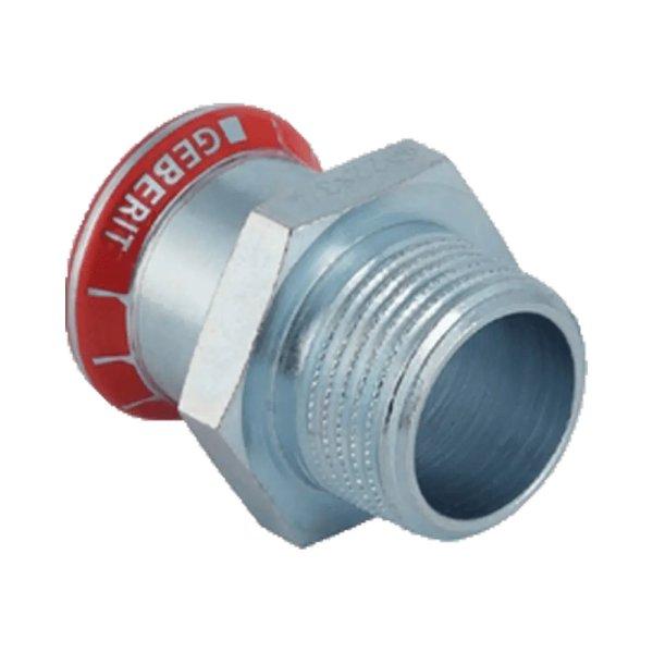 GEBERIT Mapress szénacél külső menetes átmeneti idom, 15 mm x 1/2" K
