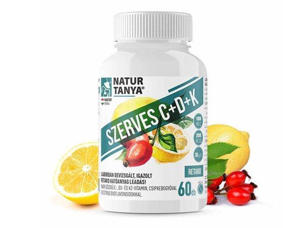 NATUR TANYA Natur Tanya® Szerves C+D+K - Retard 1000mg C-vitamin 60 db