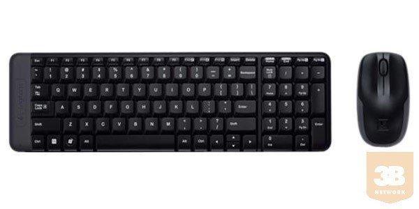 Logitech Billentyűzet/Egér Kit - MK220 (Vezeték nélküli, Multimédia, USB,
fekete)