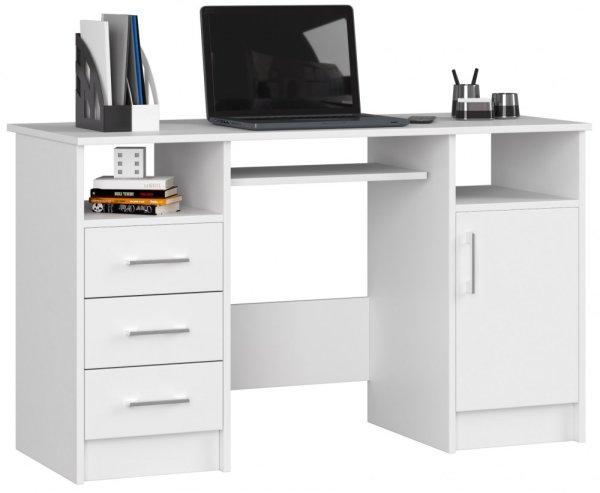 Íróasztal - Akord Furniture - 124 cm - fehér