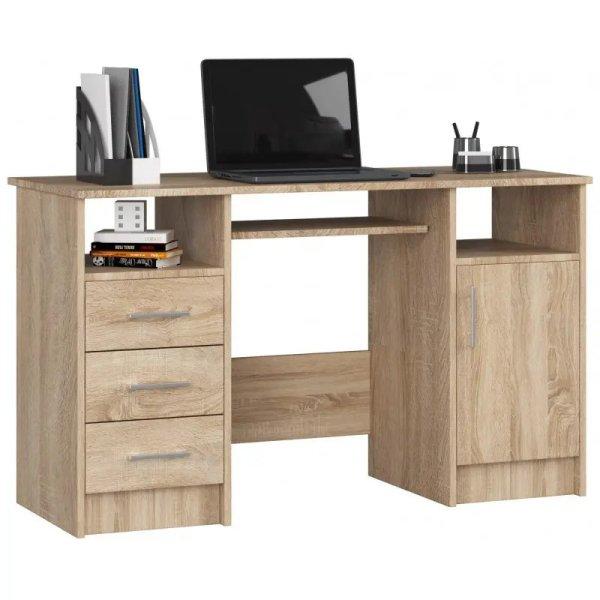 Íróasztal - Akord Furniture - 124 cm - sonoma tölgy