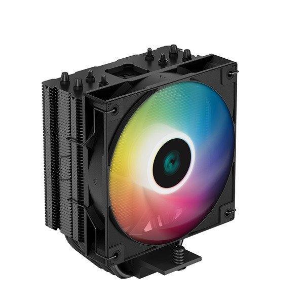 DeepCool CPU Cooler - AG400 BK ARGB (31,6 dB; max, 128,93 m3/h; 4pin
csatlakozó, 4 db heatpipe, 12cm, PWM)