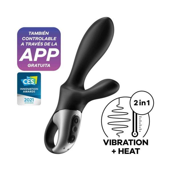 Satisfyer Heat Climax+ - okos, melegítő, karos anál vibrátor (fekete)