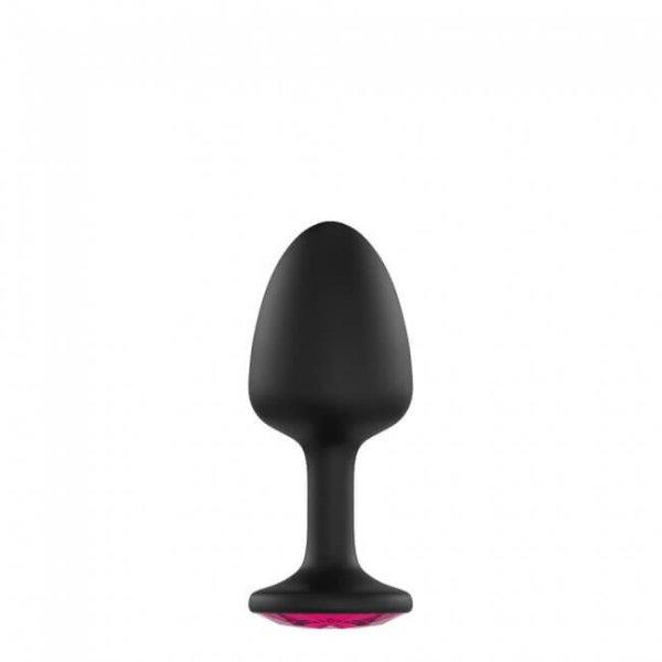 Dorcel Geisha Plug Ruby L - pink köves anál plug (fekete)