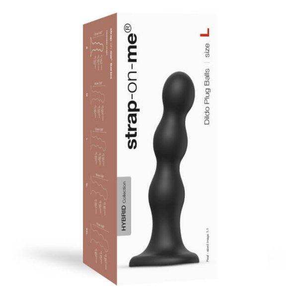Strap-on-me Balls L - gömbös, tapadókorongos dildó (fekete)