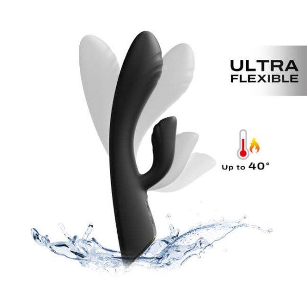 Dorcel Flexi Rabbit - melegítő csiklókaros vibrátor (fekete)