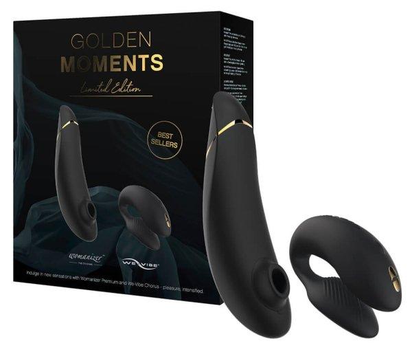 Womanizer Golden Moments 2 - csikló- és párvibrátor (fekete)