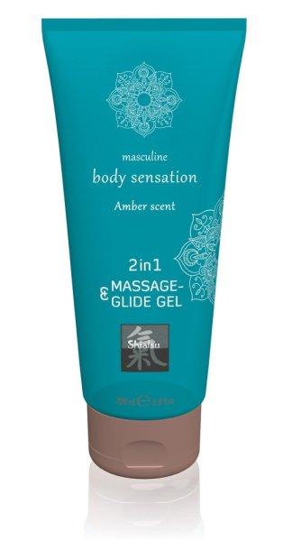 Shiatsu 2in1 Amber Scent - masszázs síkosító - amber (200ml)