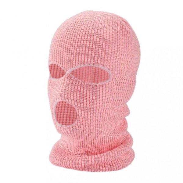 Balaclava - kötött szopóálarc 3 nyílással (pink)