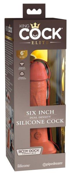 King Cock Elite 6 - tapadókorongos, élethű dildó (15cm) - sötét