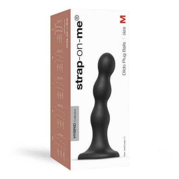 Strap-on-me Balls M - gömbös, tapadókorongos dildó (fekete)