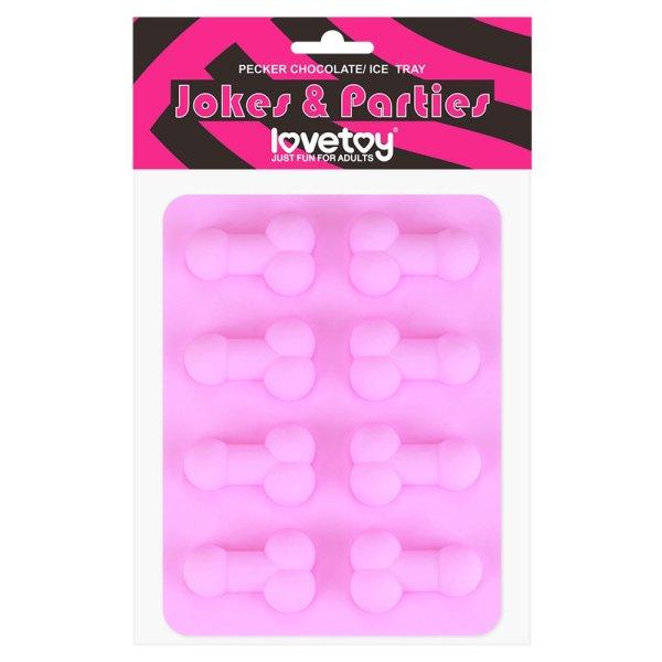 Pénisz formájú jégkocka készítő forma (pink)
