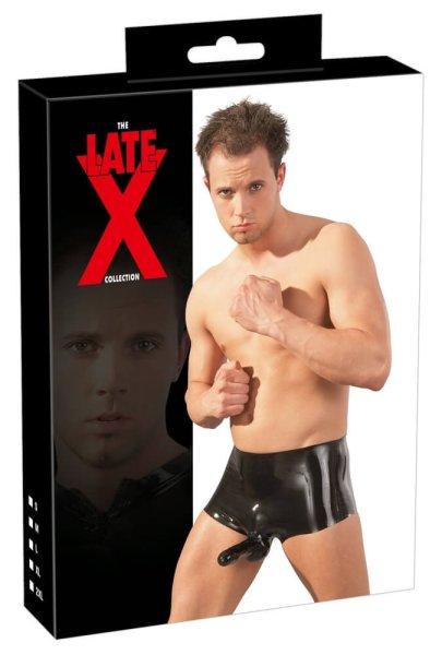 LATEX - boxer + péniszköpeny (fekete)