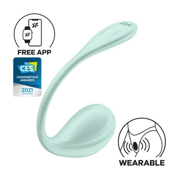 Satisfyer Smooth Petal - okos vibrációs tojás (zöld)