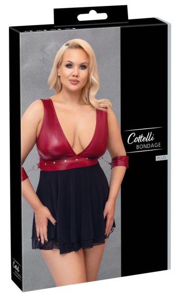 Cottelli Bondage Plus Size - babydoll (piros-fekete)