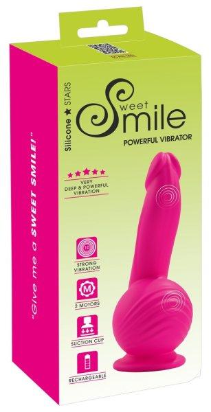 SMILE Powerful - akkus, 2 motoros tapadókorongos vibrátor (pink)