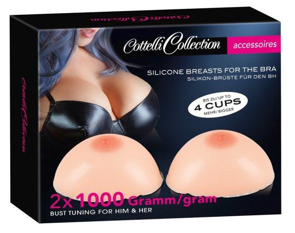 Cottelli - szilikon push-up betét mellbimbóval (2 x 1000g) - AKCIÓS