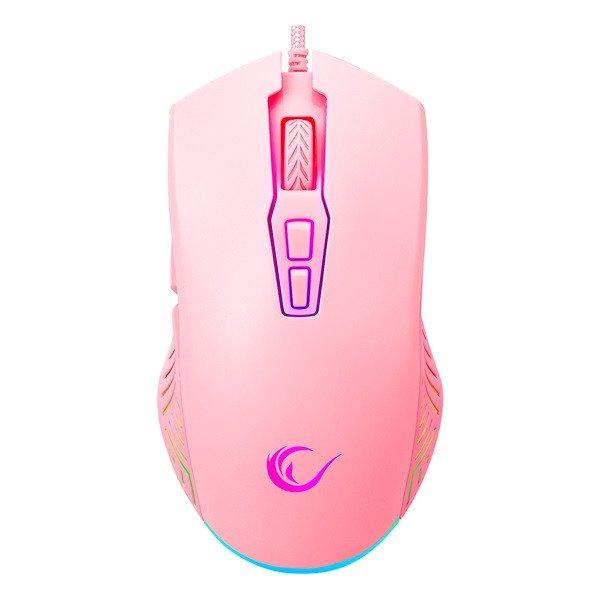 Rampage Egér Gamer - SMX-G68 SPEAR (7200DPI, 7 gomb, makro, RGB LED, 1,5m
harisnyázott kábel, pink)