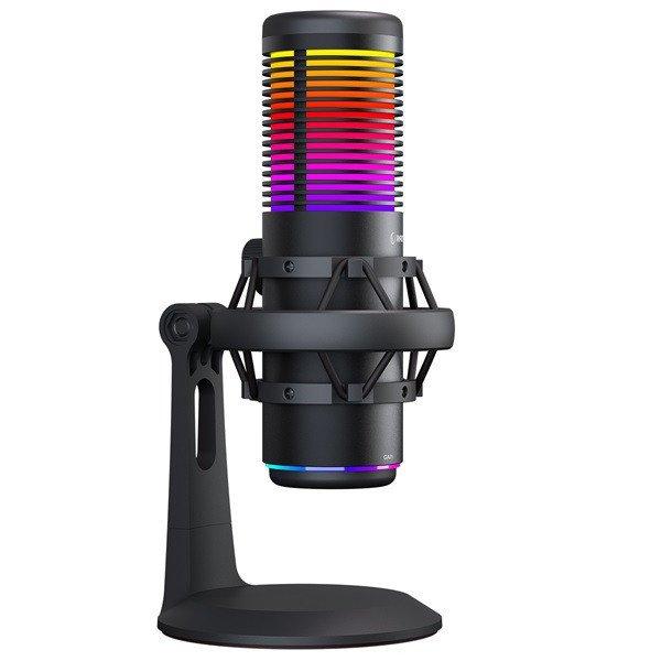 Rampage Mikrofon - BEMOL (USB, PC/MAC/Android, zajelnyomó, állvány, fekete,
2m kábel, RGB)