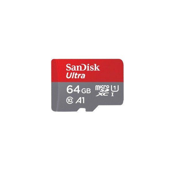 SanDisk MicroSD kártya - 64GB Ultra Android (140MB/s, Class 10 UHS-I, A1) +
adapter