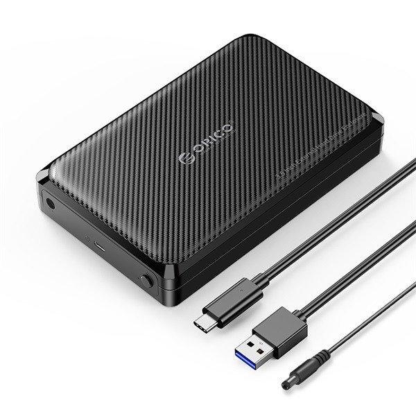 Orico Külső HDD/SSD Ház 2.5"/3,5" - DDW35-C3-EU-BK (USB-C to
USB-A/C, Max.: 18TB, fekete)