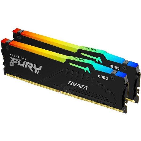 Kingston Memória Desktop - 32GB Kit DDR5 FURY Beast RGB (2x16GB, 6000MHz, CL30)