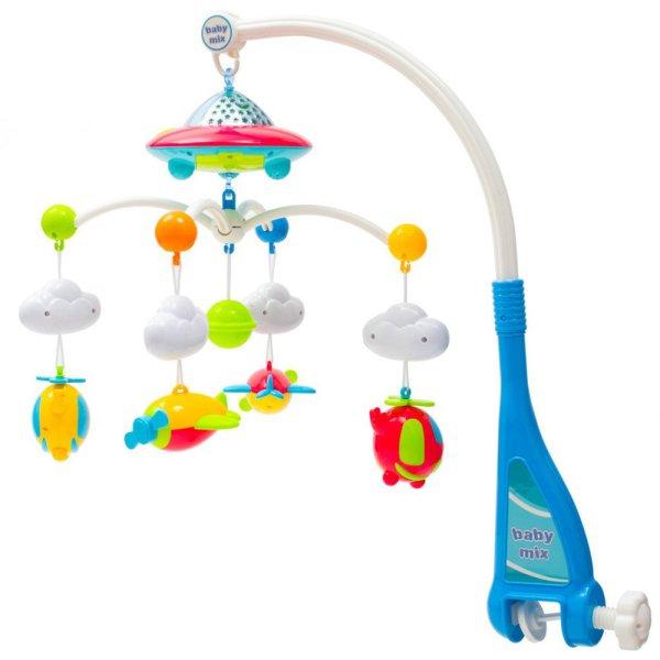 Baby Mix - Zenélő-forgó, projektoros, távirányítóval, Repülő és
helikopter