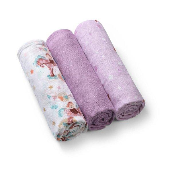 BabyOno Textilpelenka, színes, 3 db, bambusz, lila, 397/11