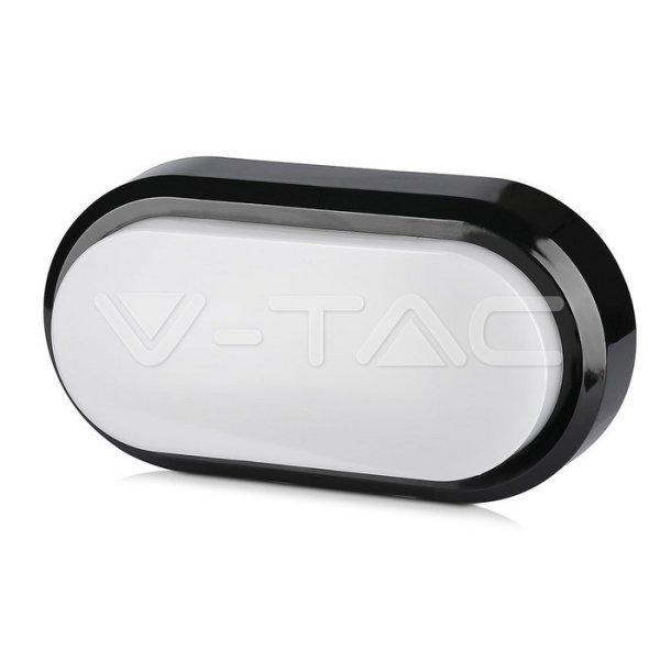 8W Ovális téglalap mennyezeti lámpa fekete test Hideg Fehér IP54 (V-TAC)
