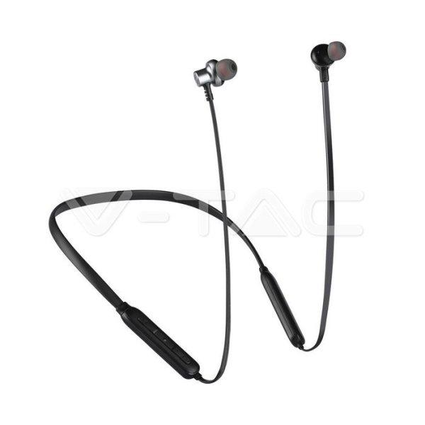 Bluetoothos sport fülhallgató 500mAh, fekete színű (V-TAC)