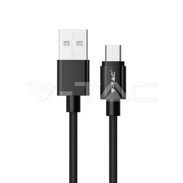 1m.Micro USB kábel fekete platinum széria (V-TAC)