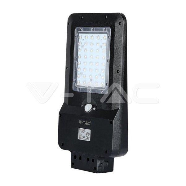 15W LED Napelemes utcai lámpa, fekete burkolat 6000K (V-TAC)