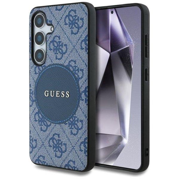 Guess 4G Round Patch Classic Logo MagSafe-kompatibilis tok Samsung Galaxy S25 -
kék