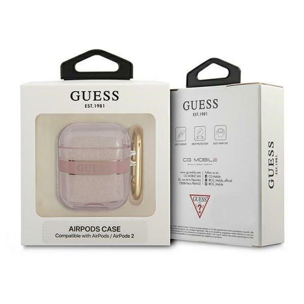 Guess GUA2HHTSP Strap Collection tok AirPods 1/2 - rózsaszín
