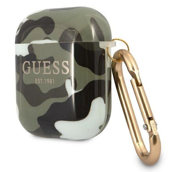 Guess GUA2UCAMA Camo Collection tok AirPods 1/2 - zöld terepmintás