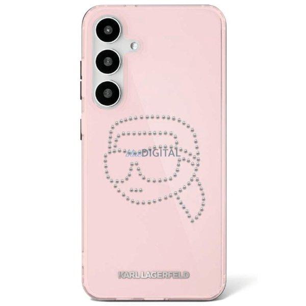 Karl Lagerfeld KLHCS25LHKHDCELP IML Rhinestones Karl Head tok Samsung Galaxy S25
Ultra - világos rózsaszín