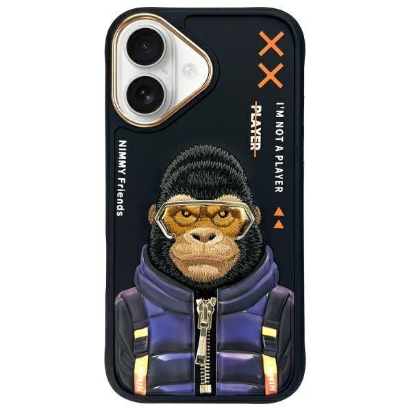 Nimmy Cool&Cute 2.0 Monkey tok iPhone 16 - fekete