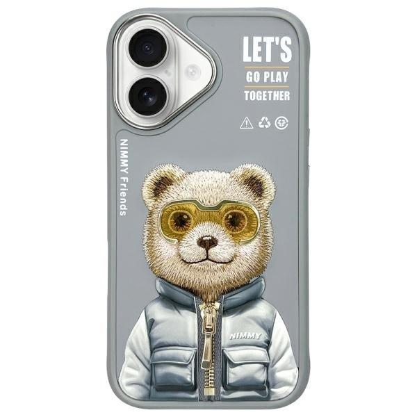 Nimmy Cool&Cute 2.0 Bear tok iPhone 16 - szürke