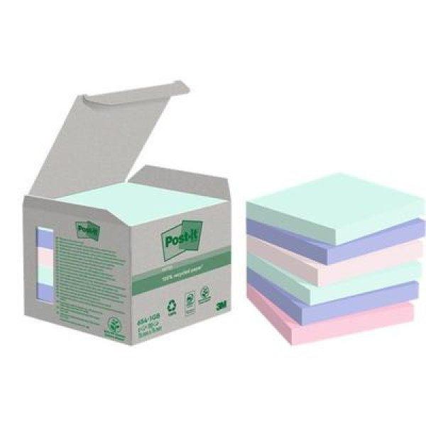 Öntapadó jegyzettömb, 76x76 mm, 6x100 lap, környezetbarát, 3M POSTIT
"Nature", vegyes pasztell színek