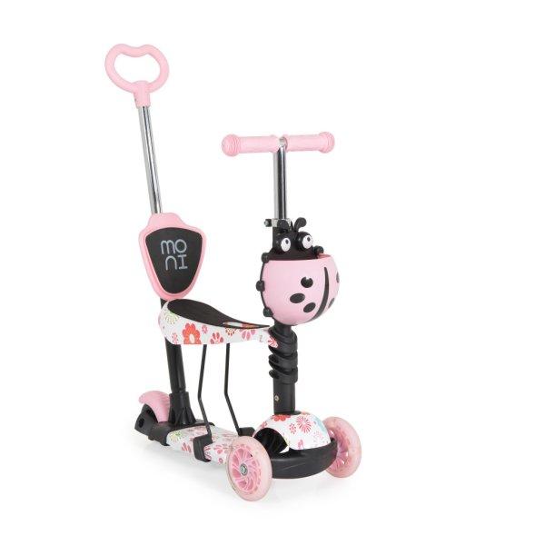 Moni Scooter Lollipop 3in1 multifunkciós roller - Katicás - Rózsaszín