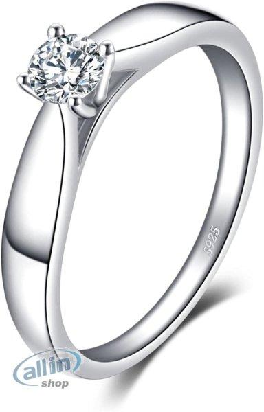 Jewelry Palace fehér aranyozott 925 Sterling ezüst , Class Solitaire
eljegyzési gyűrű ,CZ kő(56-os)