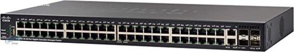 CISCO SYSTEMS SG350X-48P Gigabit Poe Switch, 48 portos, Egymásra rakható,